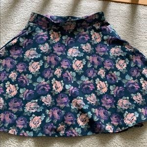 Flower print skater skirt